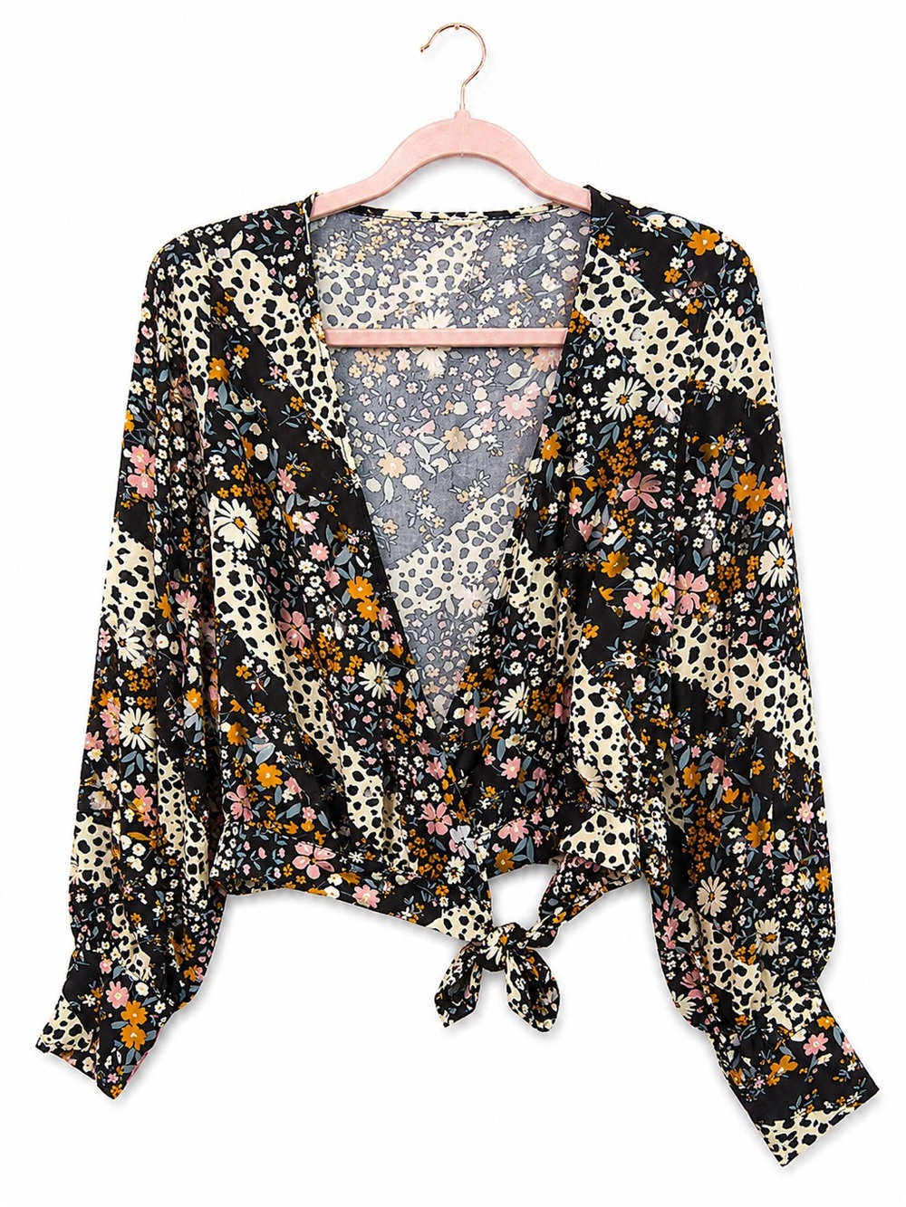 White Crow Floral Tie-Front Blouse